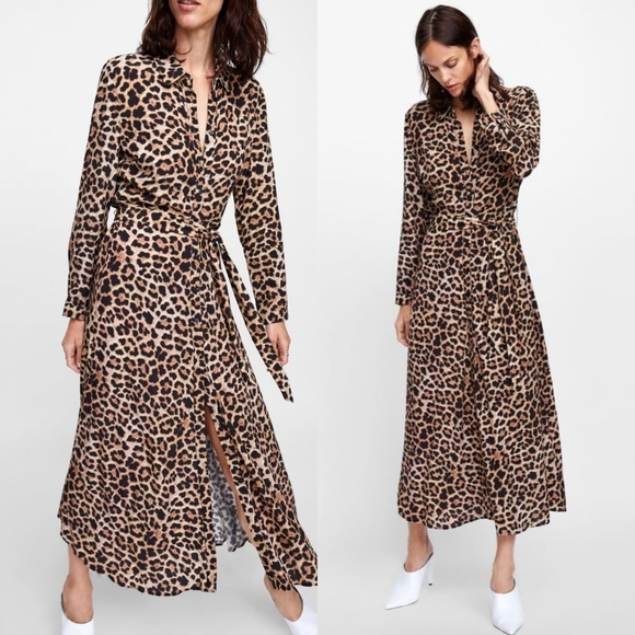 zara leopard maxi dress